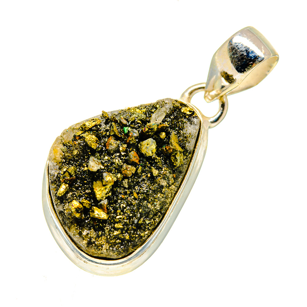 Spectro Pyrite Druzy Pendants handcrafted by Anasilvercos - PD739460