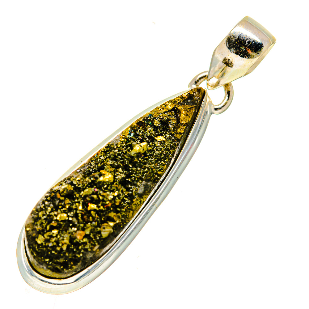 Spectro Pyrite Druzy Pendants handcrafted by Anasilvercos - PD739491 - Photo 2