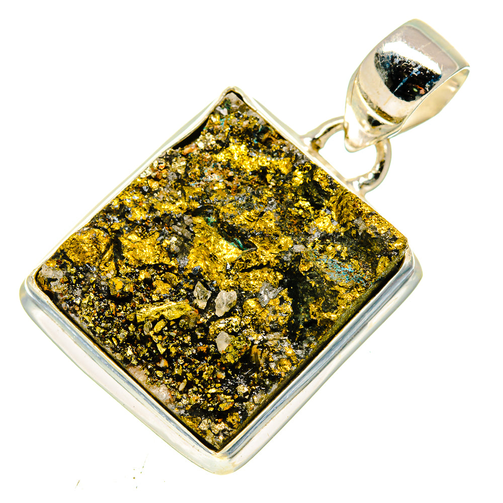 Spectro Pyrite Druzy Pendants handcrafted by Anasilvercos - PD739836 - Photo 2