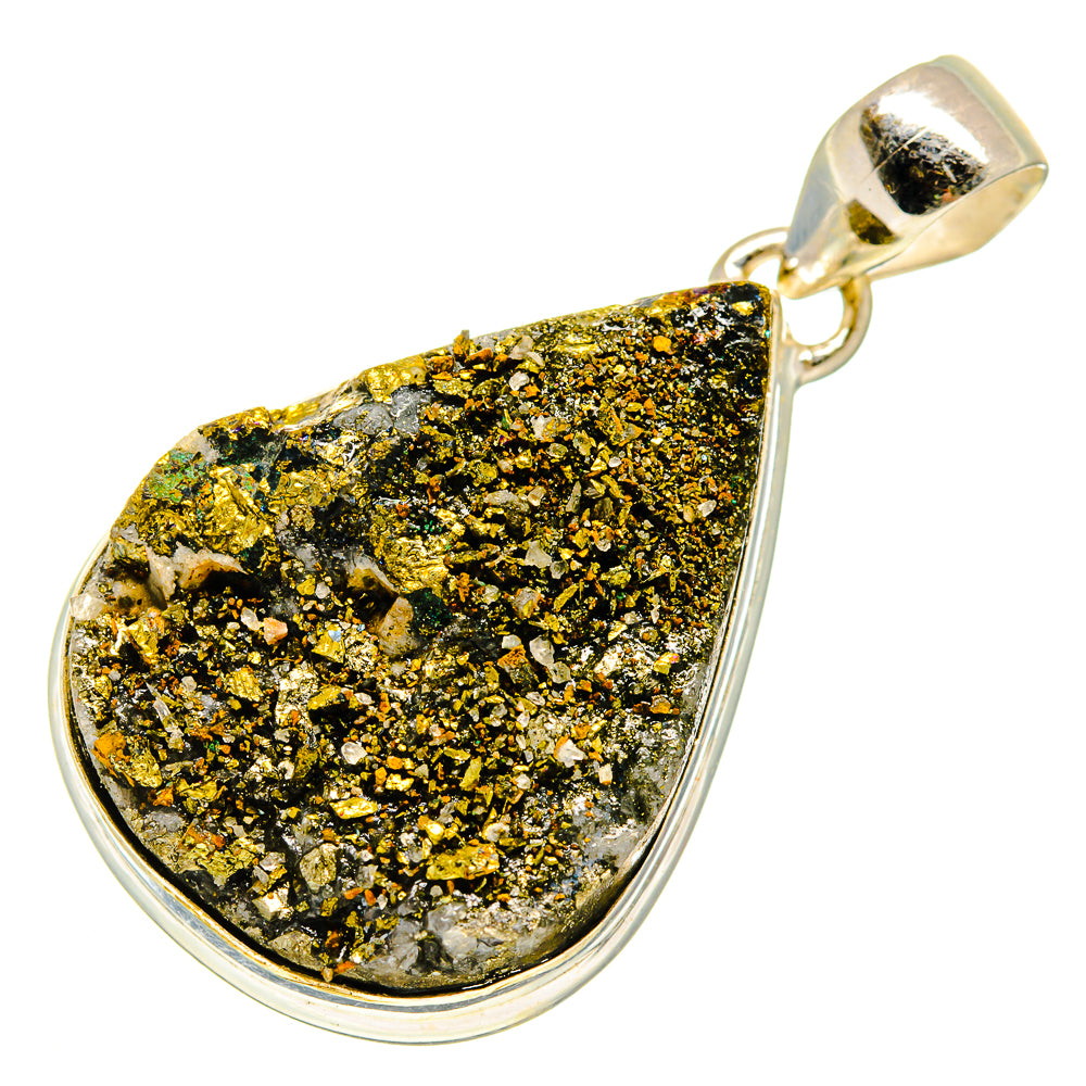 Spectro Pyrite Druzy Pendants handcrafted by Anasilvercos - PD739916