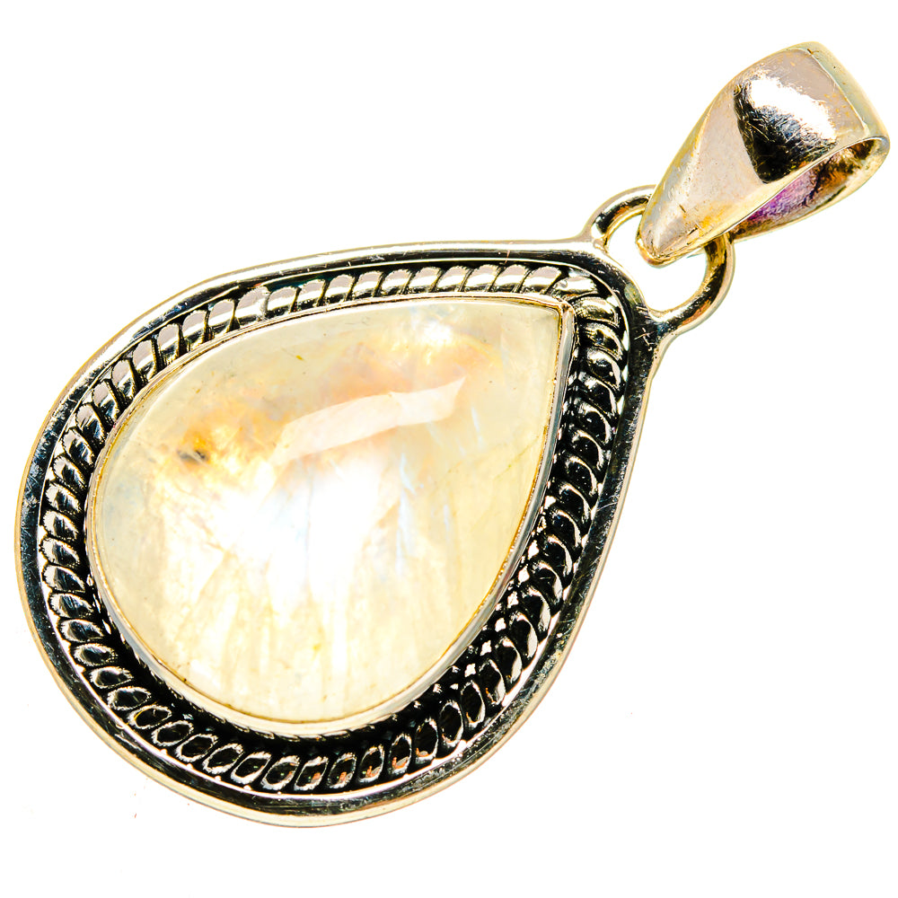 Rainbow Moonstone Pendants handcrafted by Anasilvercos - PD739948