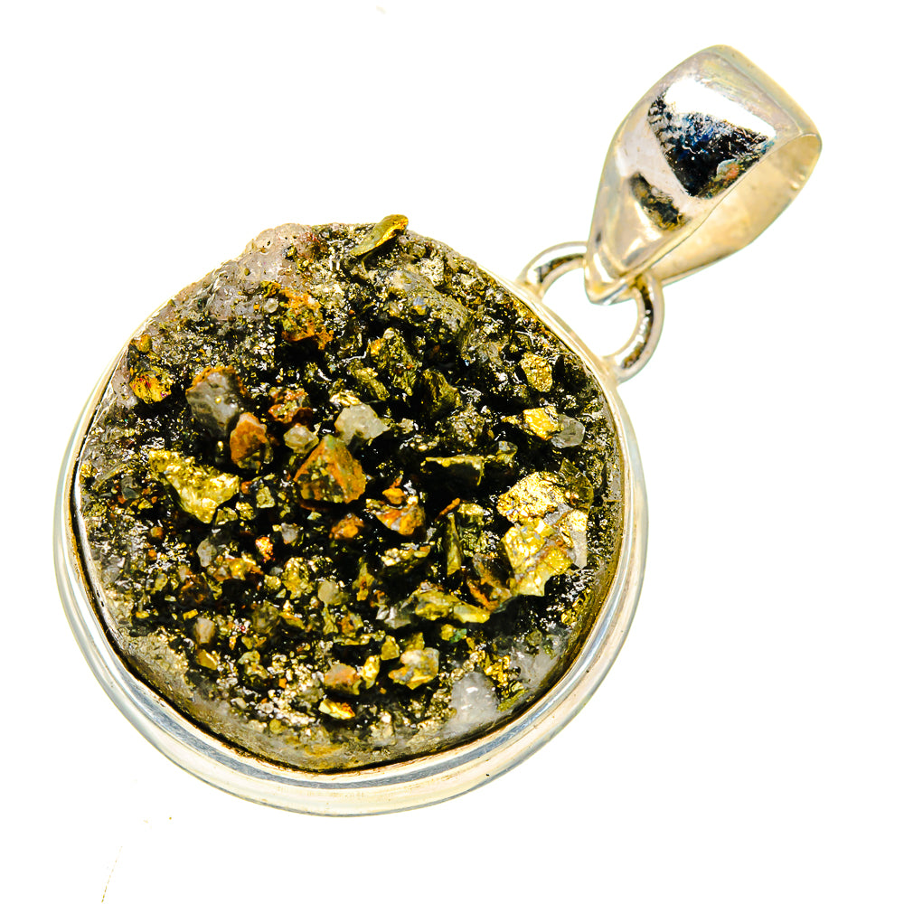 Spectro Pyrite Druzy Pendants handcrafted by Anasilvercos - PD739985