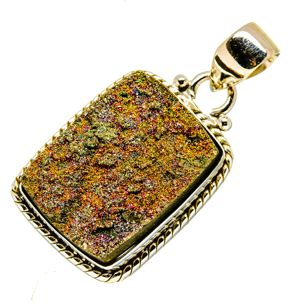 Spectro Pyrite Druzy Pendants handcrafted by Anasilvercos - PD739994
