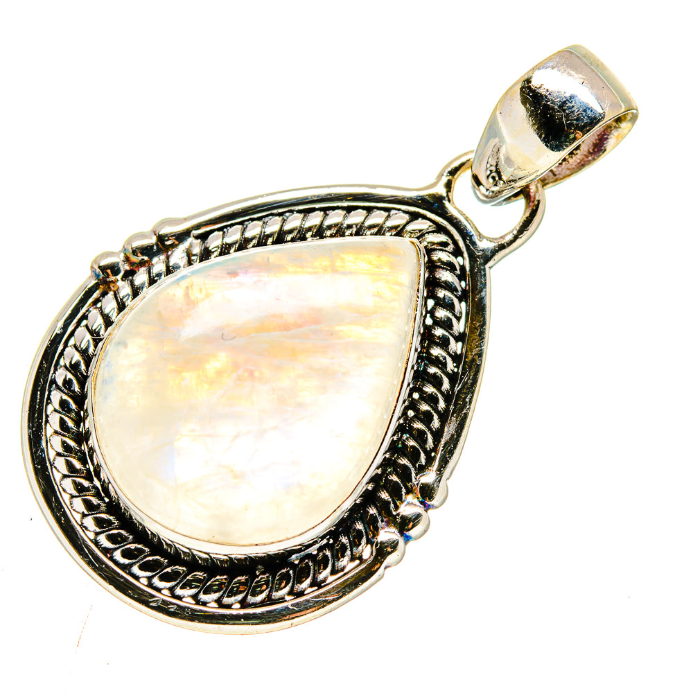 Rainbow Moonstone Pendants handcrafted by Anasilvercos - PD740004
