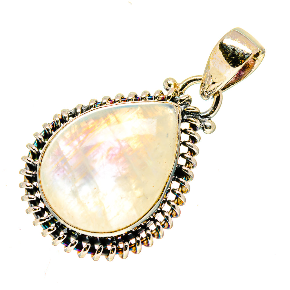 Rainbow Moonstone Pendants handcrafted by Anasilvercos - PD740006