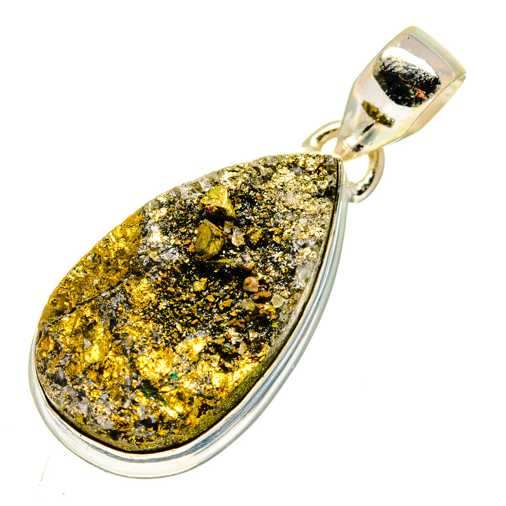 Spectro Pyrite Druzy Pendants handcrafted by Anasilvercos - PD740097