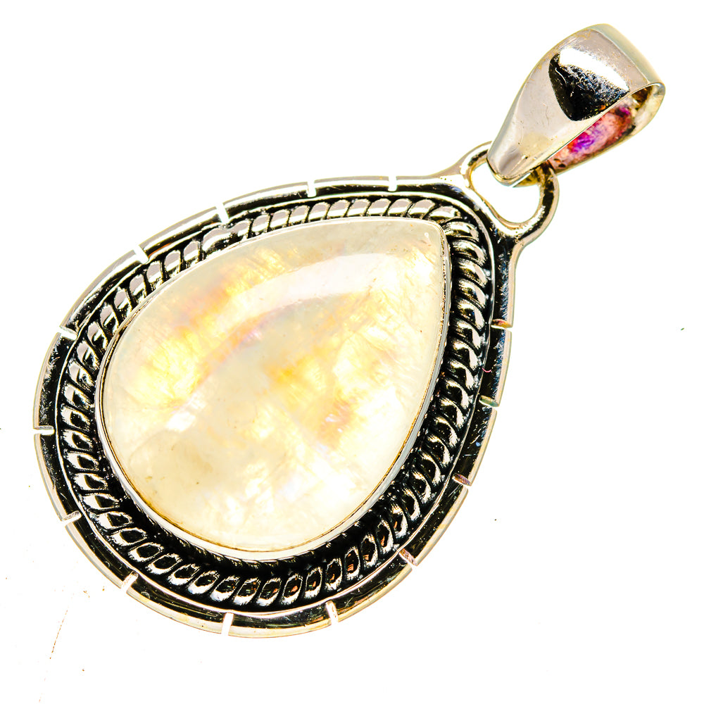 Rainbow Moonstone Pendants handcrafted by Anasilvercos - PD740098