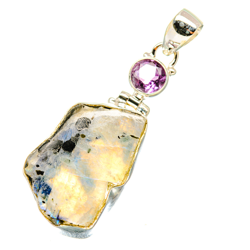 Rainbow Moonstone Pendants handcrafted by Anasilvercos - PD7401
