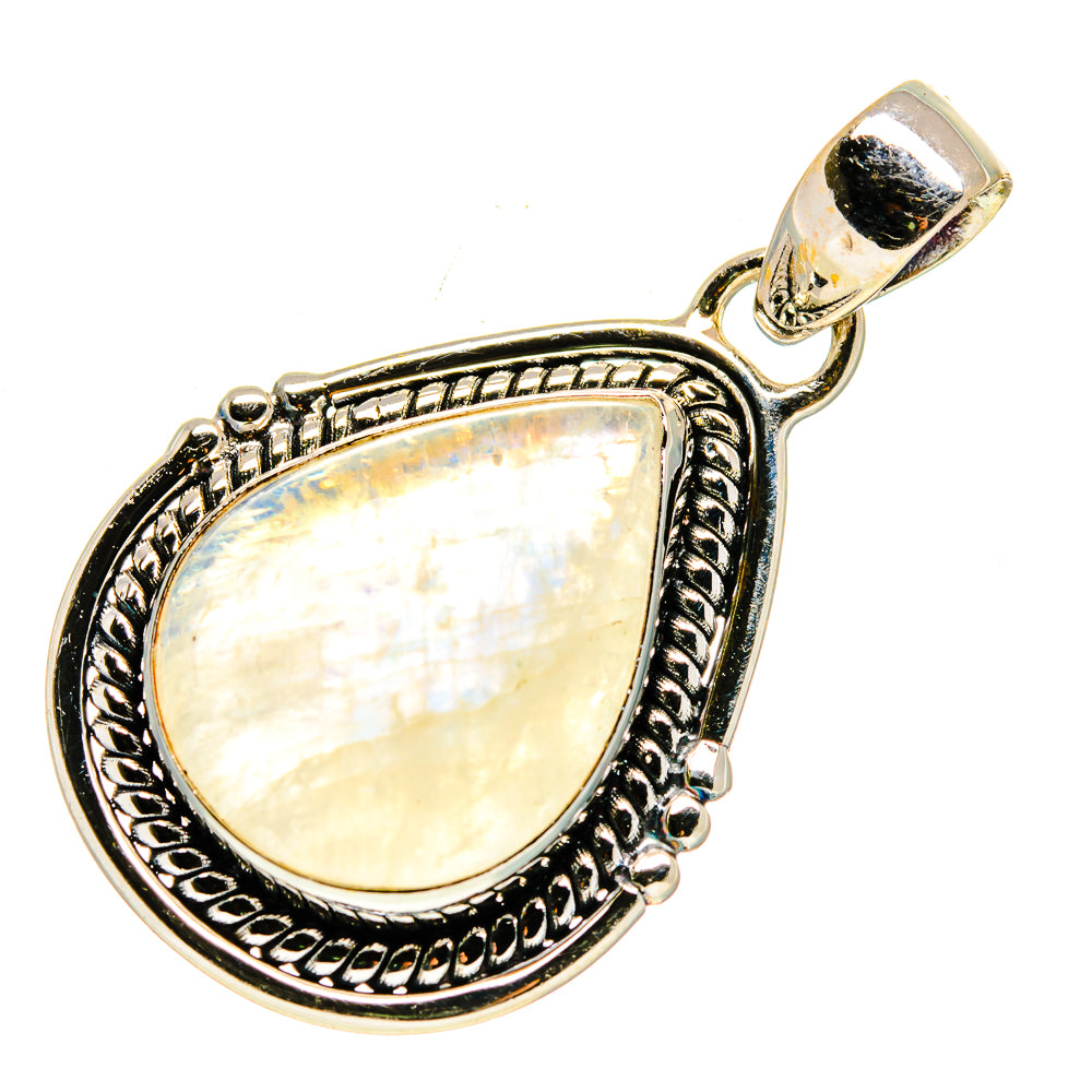 Rainbow Moonstone Pendants handcrafted by Anasilvercos - PD740167