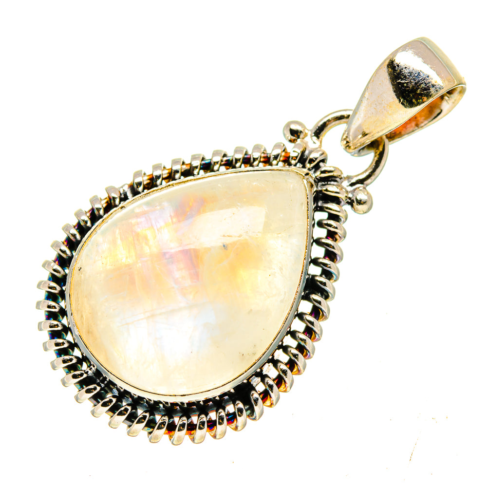 Rainbow Moonstone Pendants handcrafted by Anasilvercos - PD740290