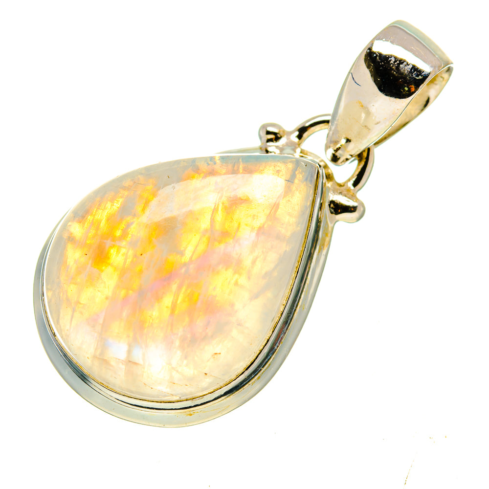 Rainbow Moonstone Pendants handcrafted by Anasilvercos - PD740294