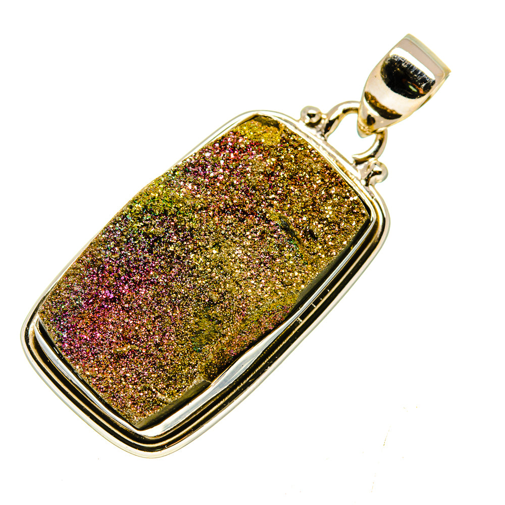 Spectro Pyrite Druzy Pendants handcrafted by Anasilvercos - PD740304