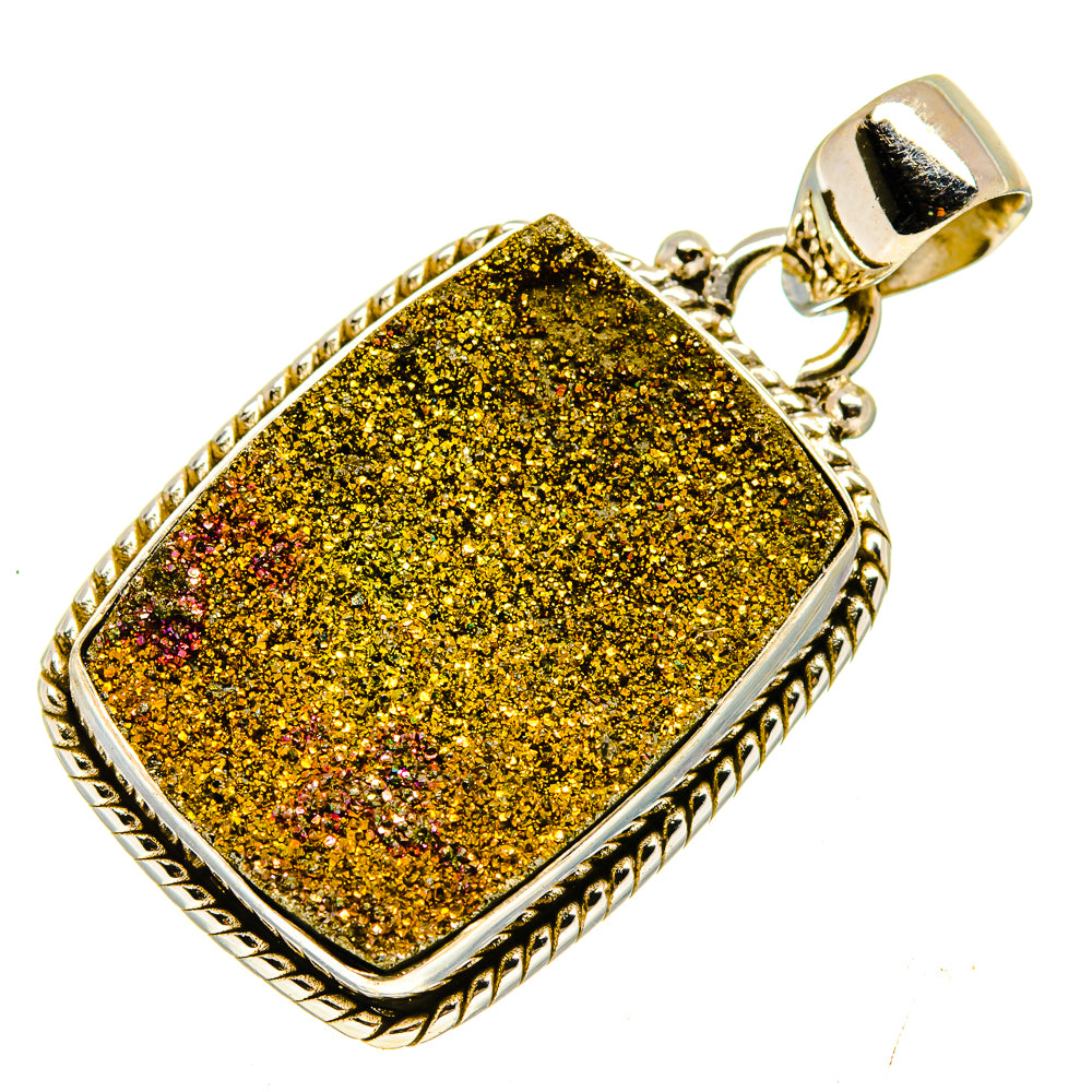 Spectro Pyrite Druzy Pendants handcrafted by Anasilvercos - PD740368