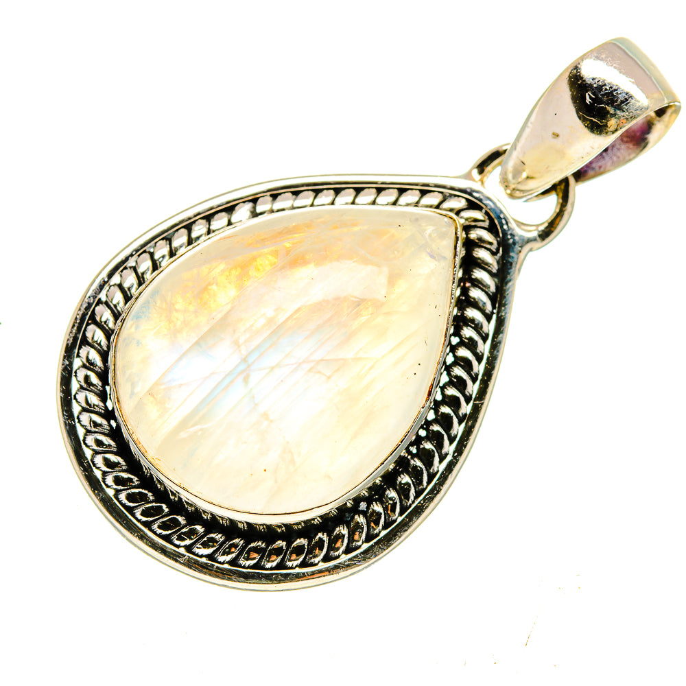 Rainbow Moonstone Pendants handcrafted by Anasilvercos - PD740380