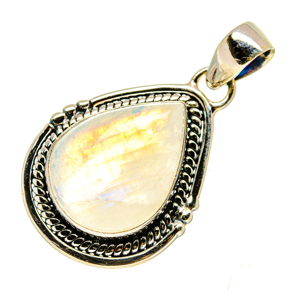 Rainbow Moonstone Pendants handcrafted by Anasilvercos - PD740416