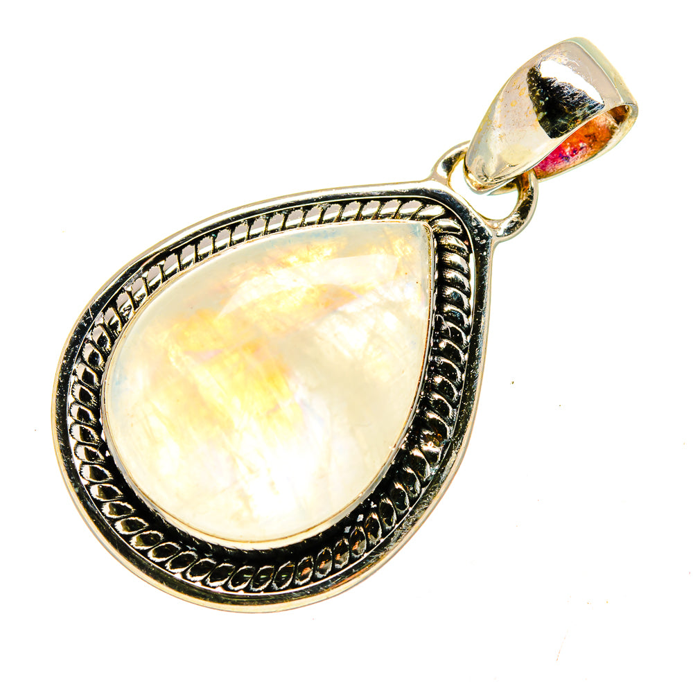 Rainbow Moonstone Pendants handcrafted by Anasilvercos - PD740422
