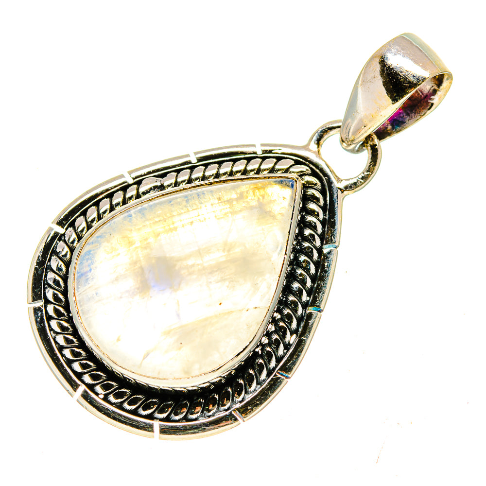 Rainbow Moonstone Pendants handcrafted by Anasilvercos - PD740430