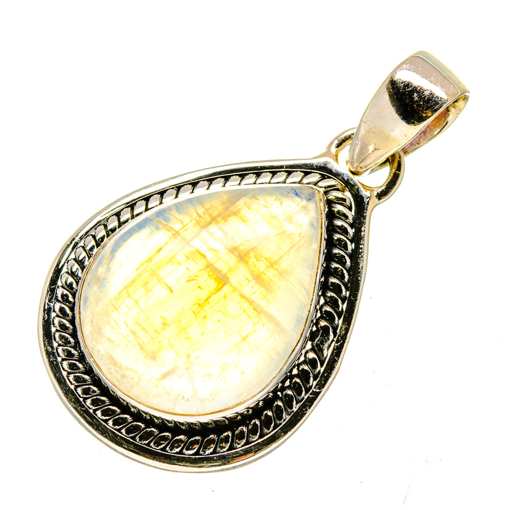 Rainbow Moonstone Pendants handcrafted by Anasilvercos - PD740445