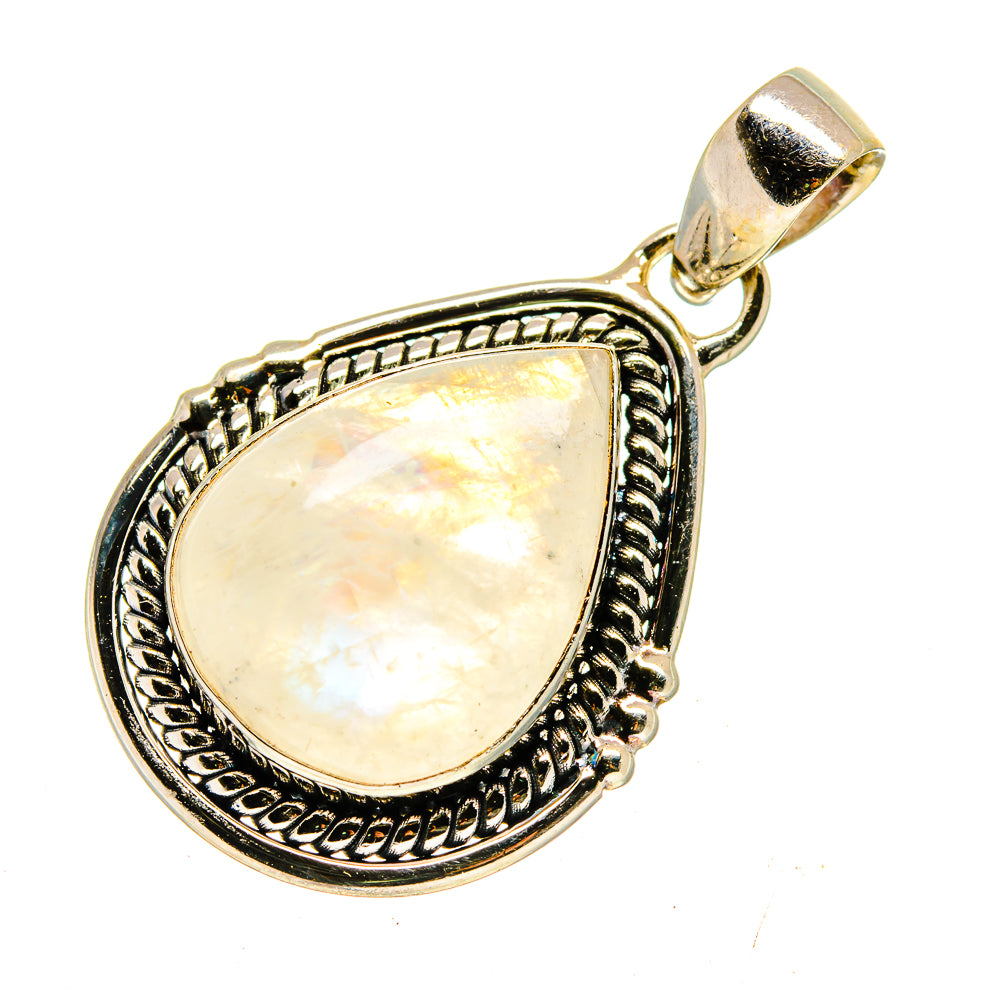 Rainbow Moonstone Pendants handcrafted by Anasilvercos - PD740450