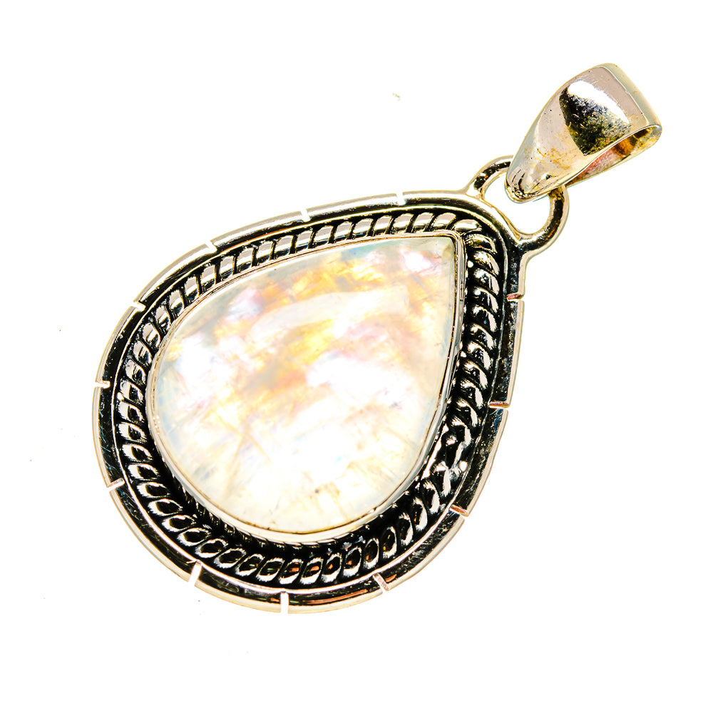 Rainbow Moonstone Pendants handcrafted by Anasilvercos - PD740591