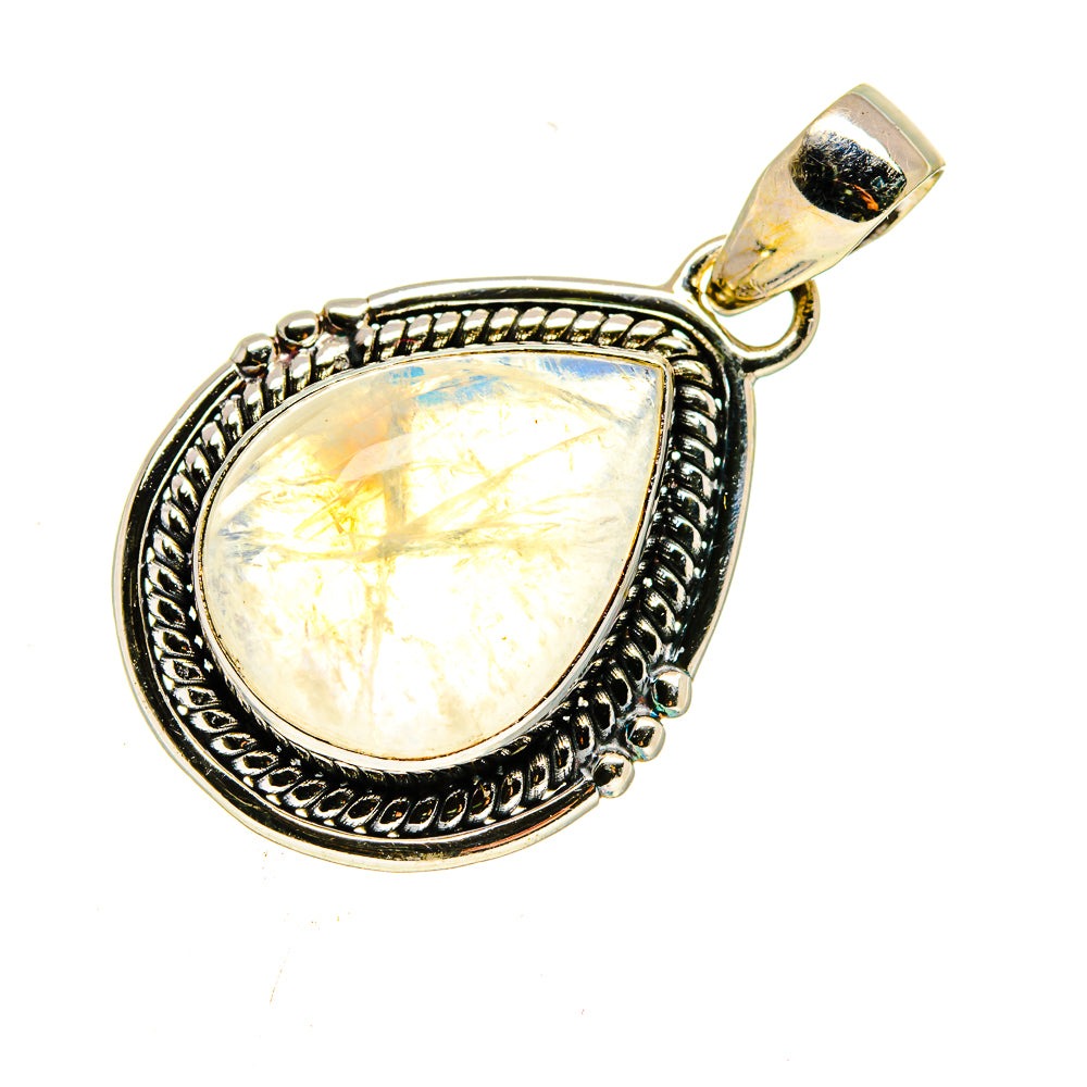 Rainbow Moonstone Pendants handcrafted by Anasilvercos - PD740623