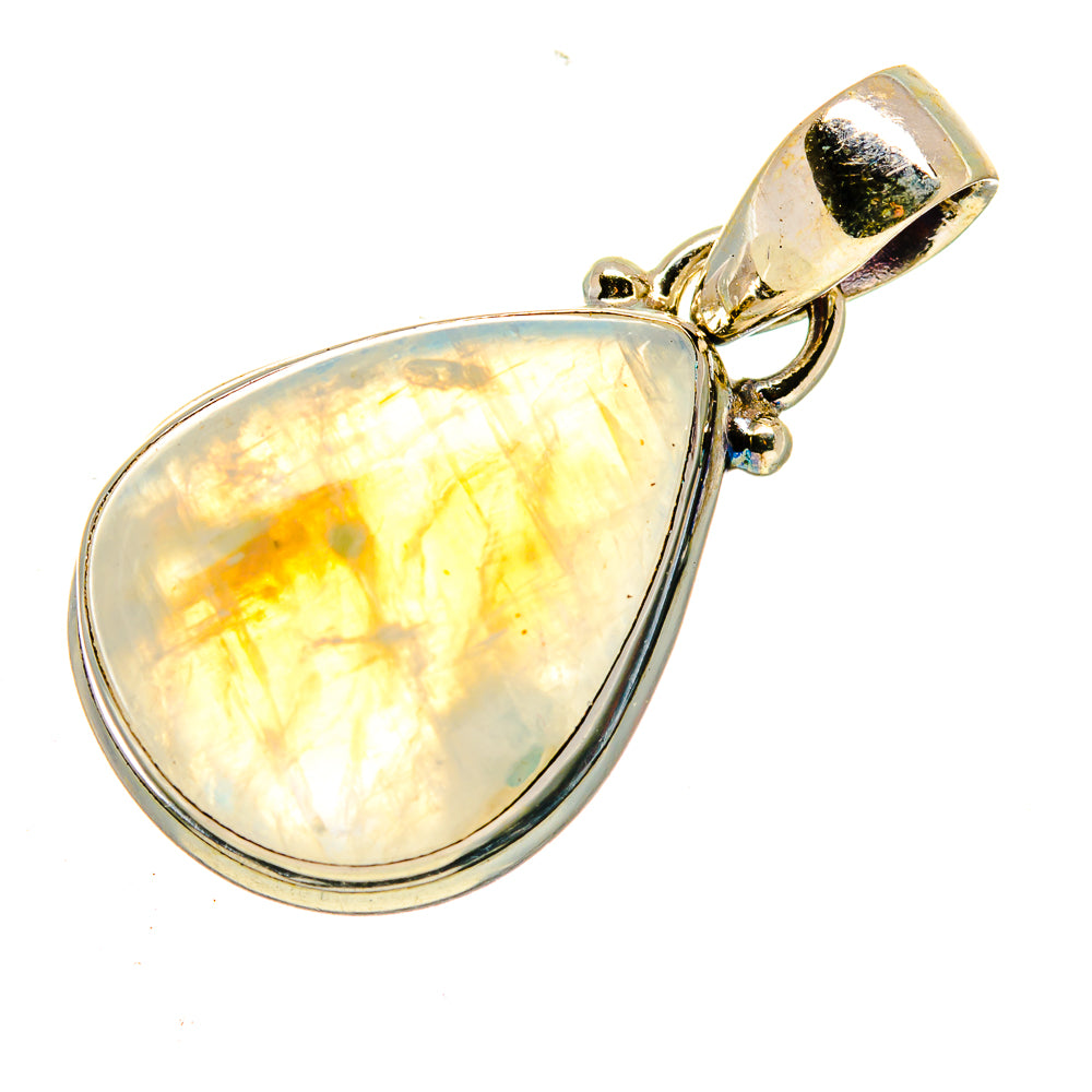Rainbow Moonstone Pendants handcrafted by Anasilvercos - PD740635