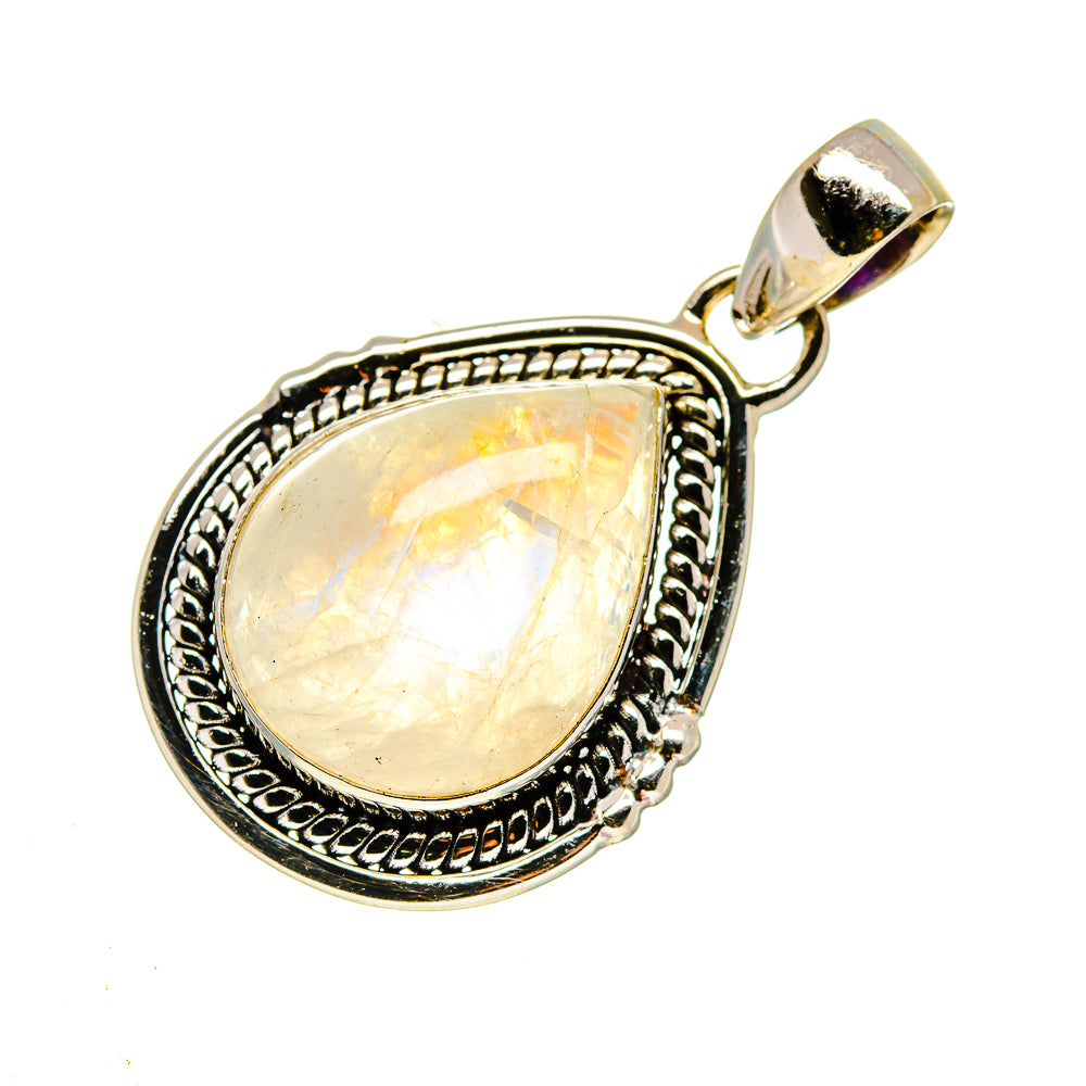 Rainbow Moonstone Pendants handcrafted by Anasilvercos - PD740687