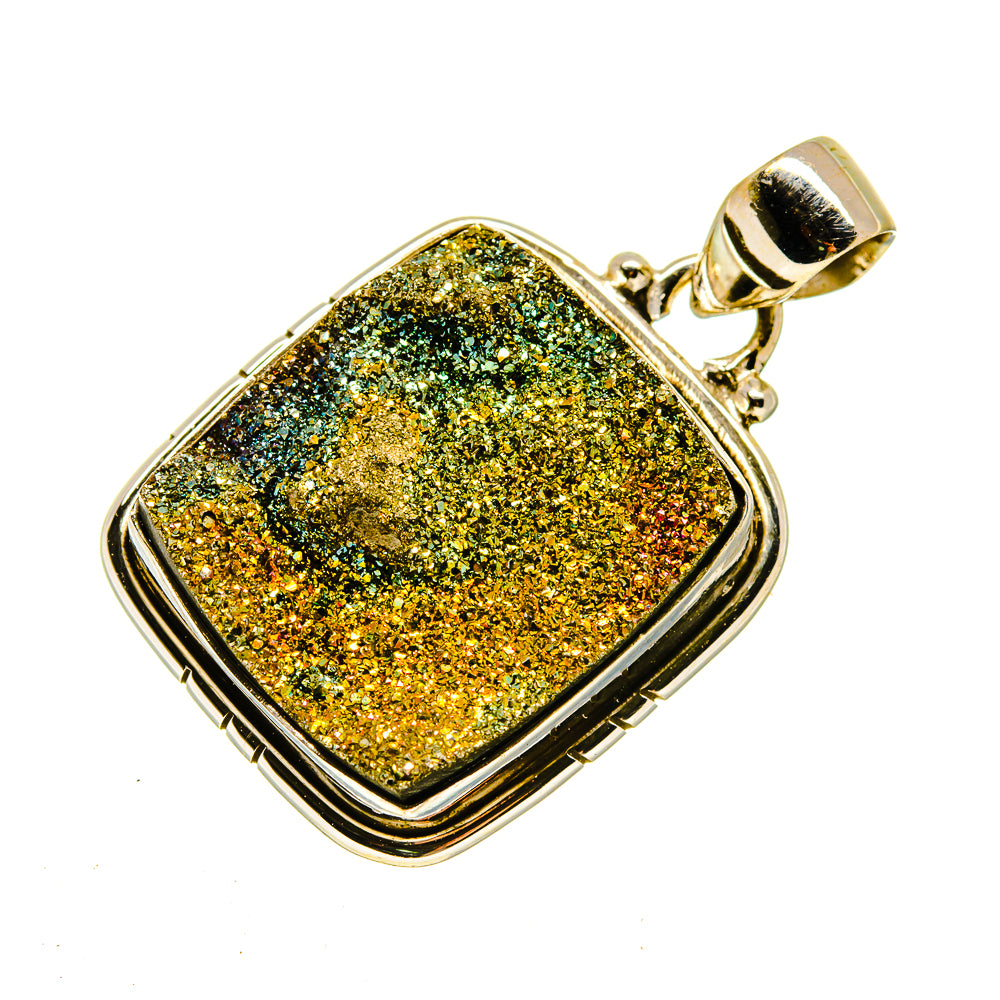 Spectro Pyrite Druzy Pendants handcrafted by Anasilvercos - PD740894 - Photo 2