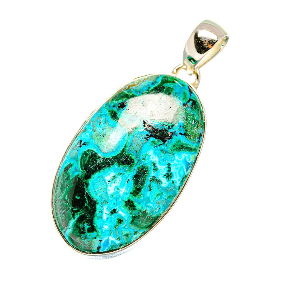 Malachite In Chrysocolla Pendants handcrafted by Anasilvercos - PD7409