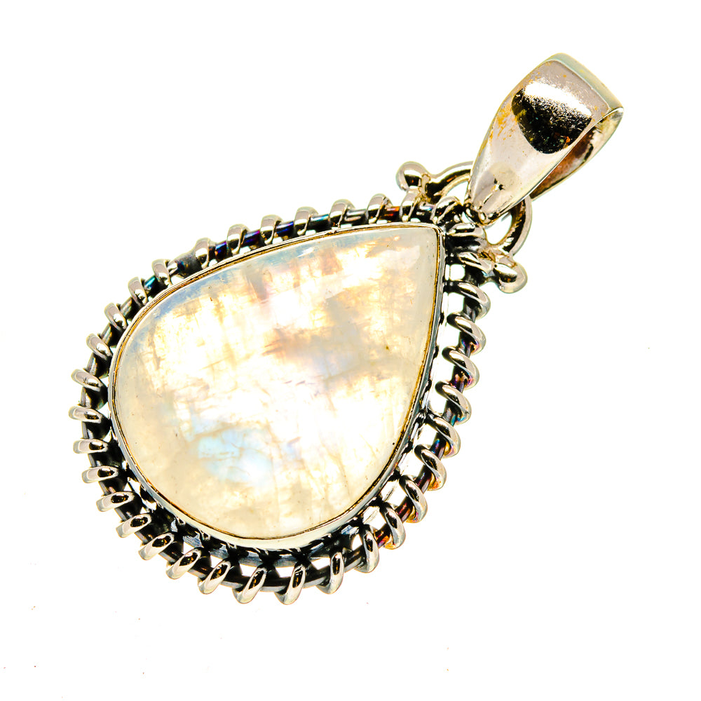 Rainbow Moonstone Pendants handcrafted by Anasilvercos - PD740901