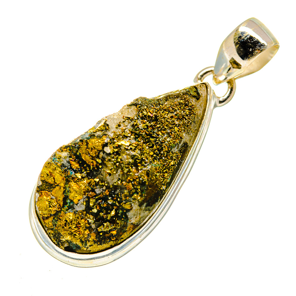Spectro Pyrite Druzy Pendants handcrafted by Anasilvercos - PD740962