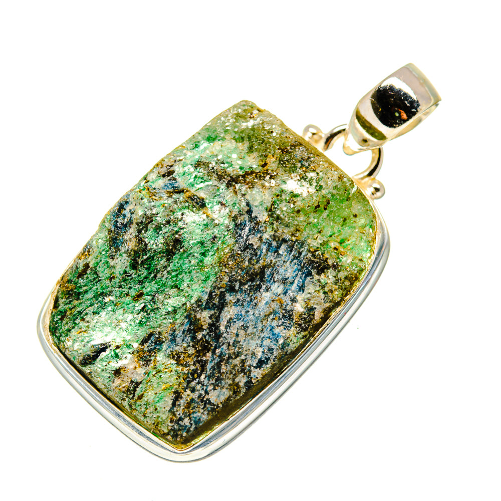 Green Fuchsite Crystal Pendants handcrafted by Anasilvercos - PD741008