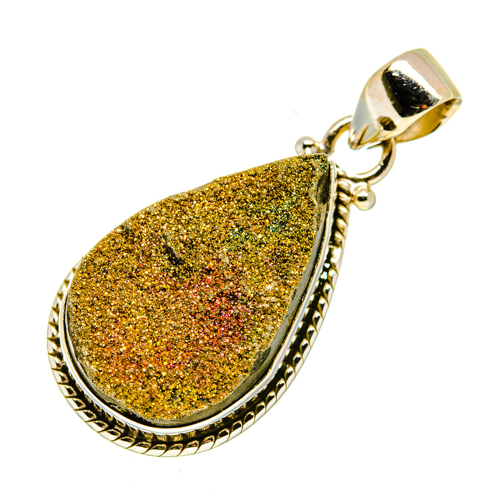 Spectro Pyrite Druzy Pendants handcrafted by Anasilvercos - PD741162 - Photo 2