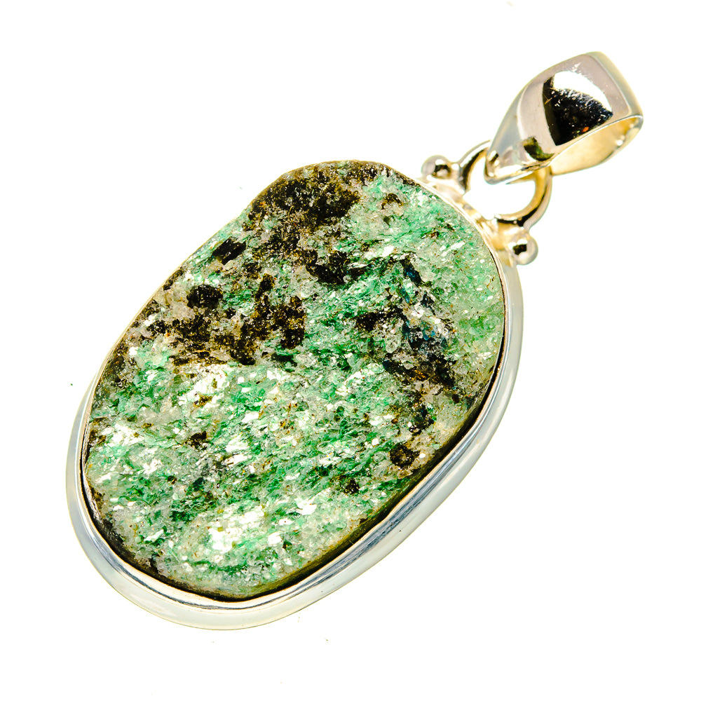 Green Fuchsite Crystal Pendants handcrafted by Anasilvercos - PD741351 - Photo 2