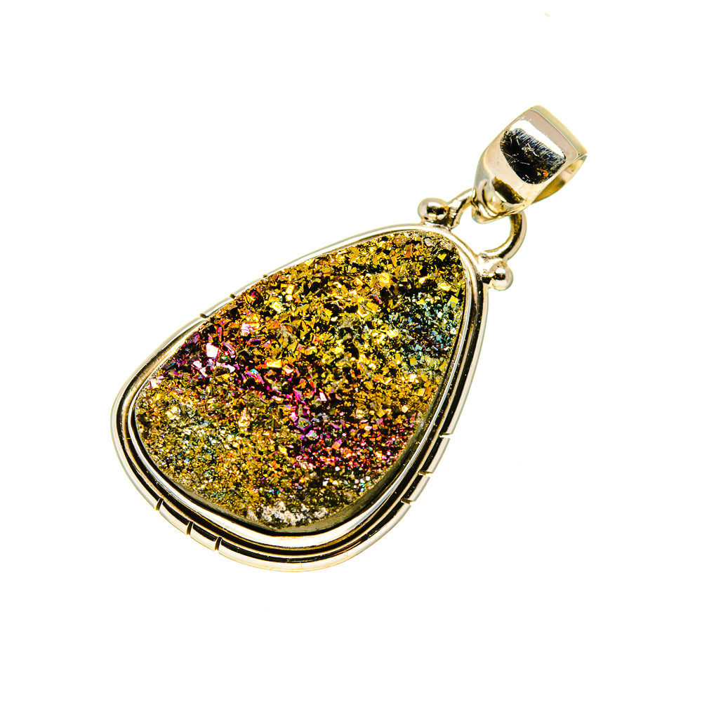 Spectro Pyrite Druzy Pendants handcrafted by Anasilvercos - PD741492