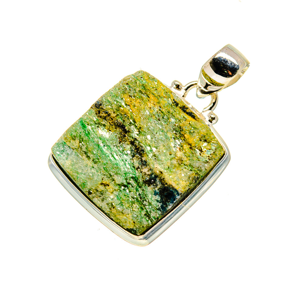Green Fuchsite Crystal Pendants handcrafted by Anasilvercos - PD741495