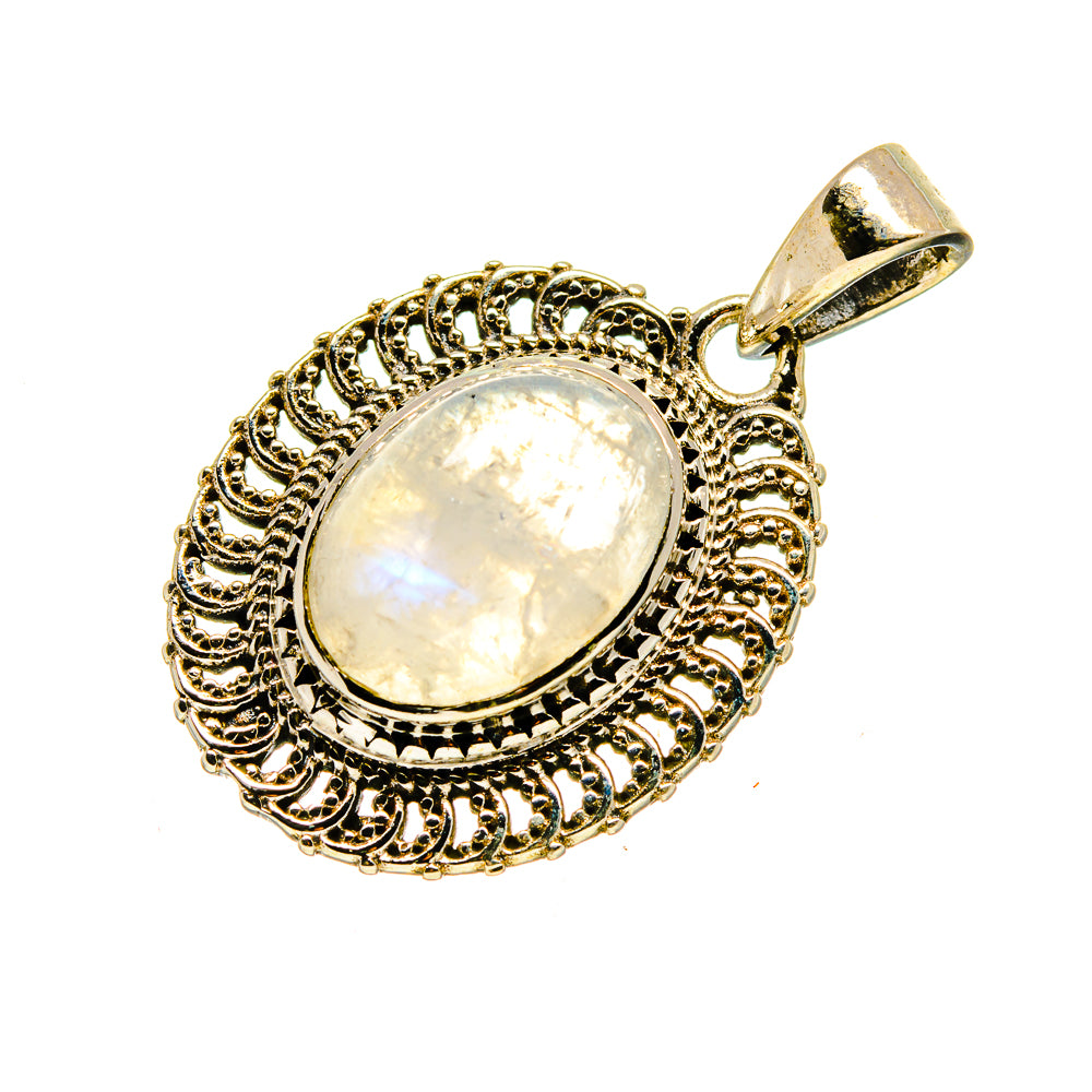 Rainbow Moonstone Pendants handcrafted by Anasilvercos - PD741511