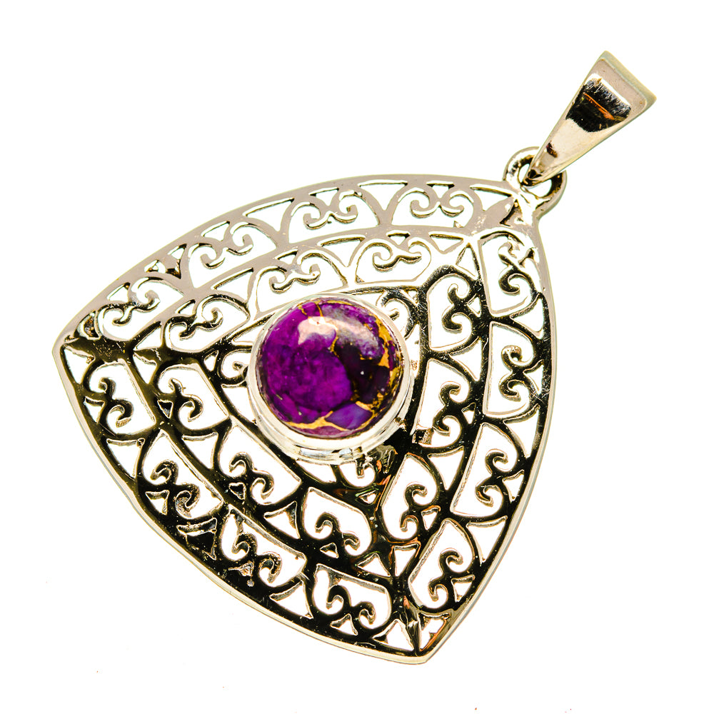 Purple Copper Composite Turquoise Pendants handcrafted by Anasilvercos - PD741896