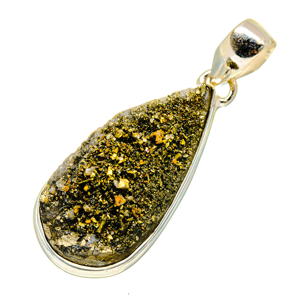 Spectro Pyrite Druzy Pendants handcrafted by Anasilvercos - PD741907 - Photo 2