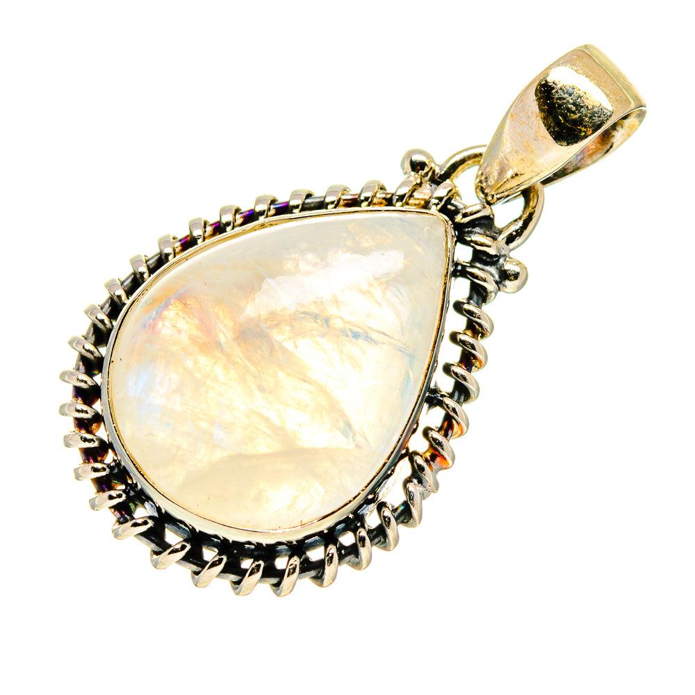 Rainbow Moonstone Pendants handcrafted by Anasilvercos - PD742253