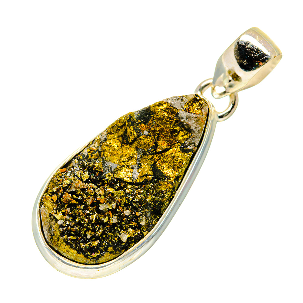 Spectro Pyrite Druzy Pendants handcrafted by Anasilvercos - PD742339