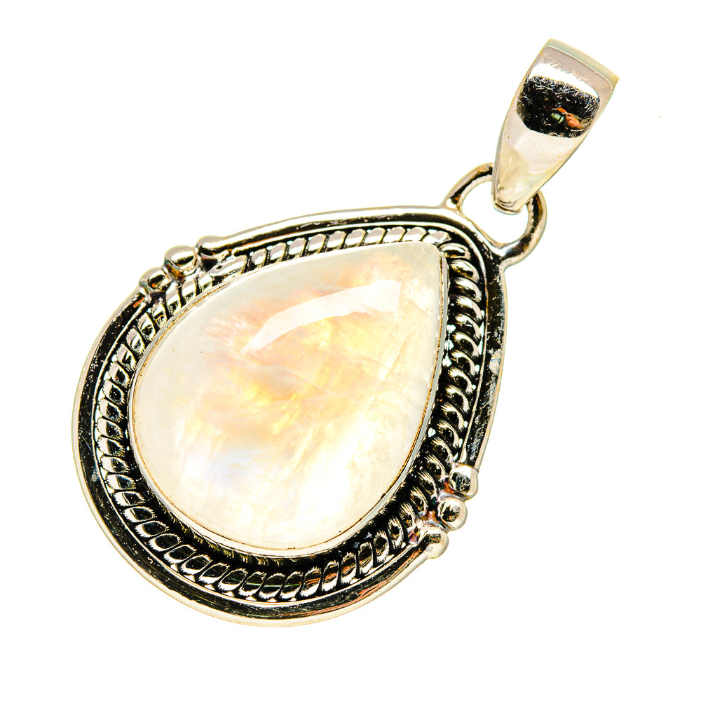 Rainbow Moonstone Pendants handcrafted by Anasilvercos - PD742736