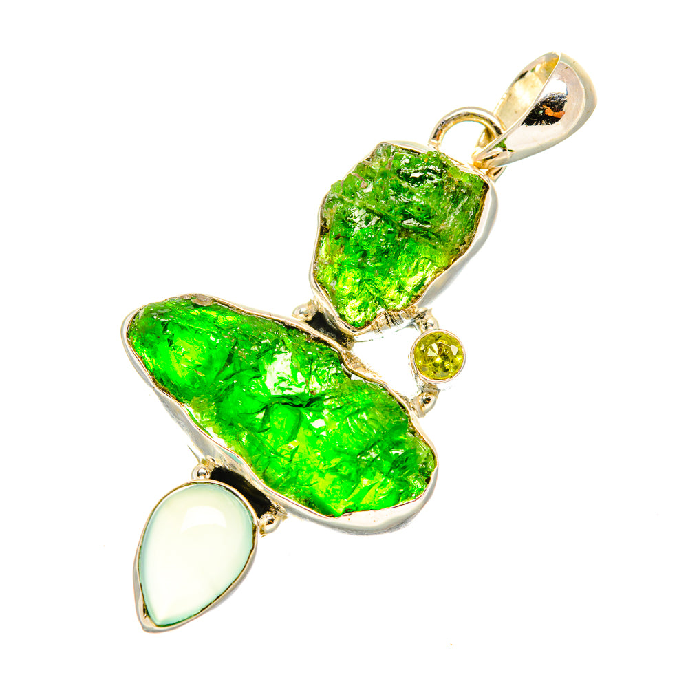 Chrome Diopside Pendants handcrafted by Anasilvercos - PD7432