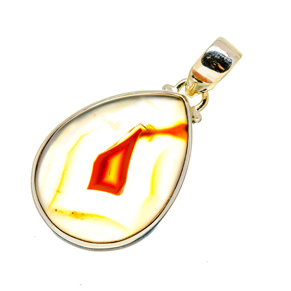 Orange Botswana Agate Pendants handcrafted by Anasilvercos - PD743326