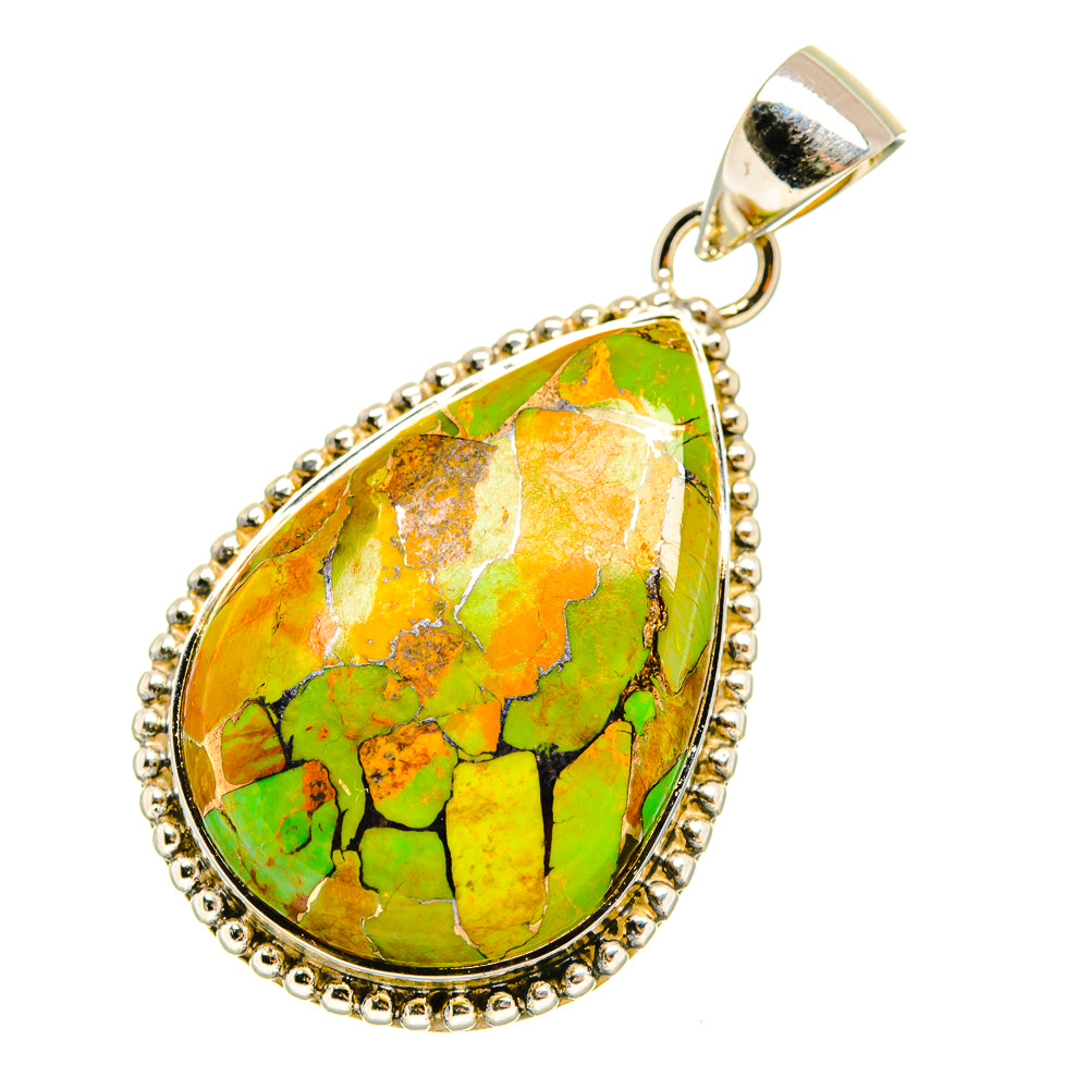 Green Copper Composite Turquoise Pendants handcrafted by Anasilvercos - PD7434