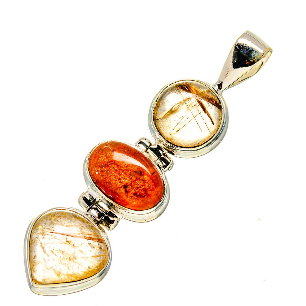 Rutilated Quartz Pendants handcrafted by Anasilvercos - PD743665