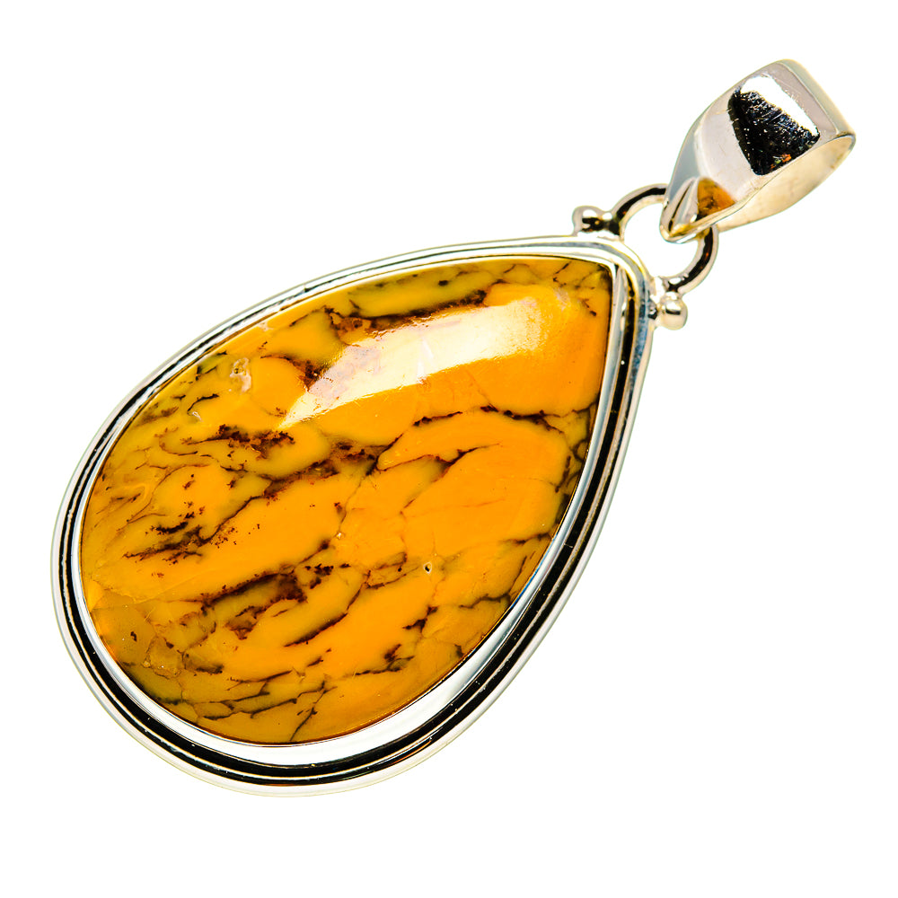 Yellow Moss Agate Pendants handcrafted by Anasilvercos - PD743849