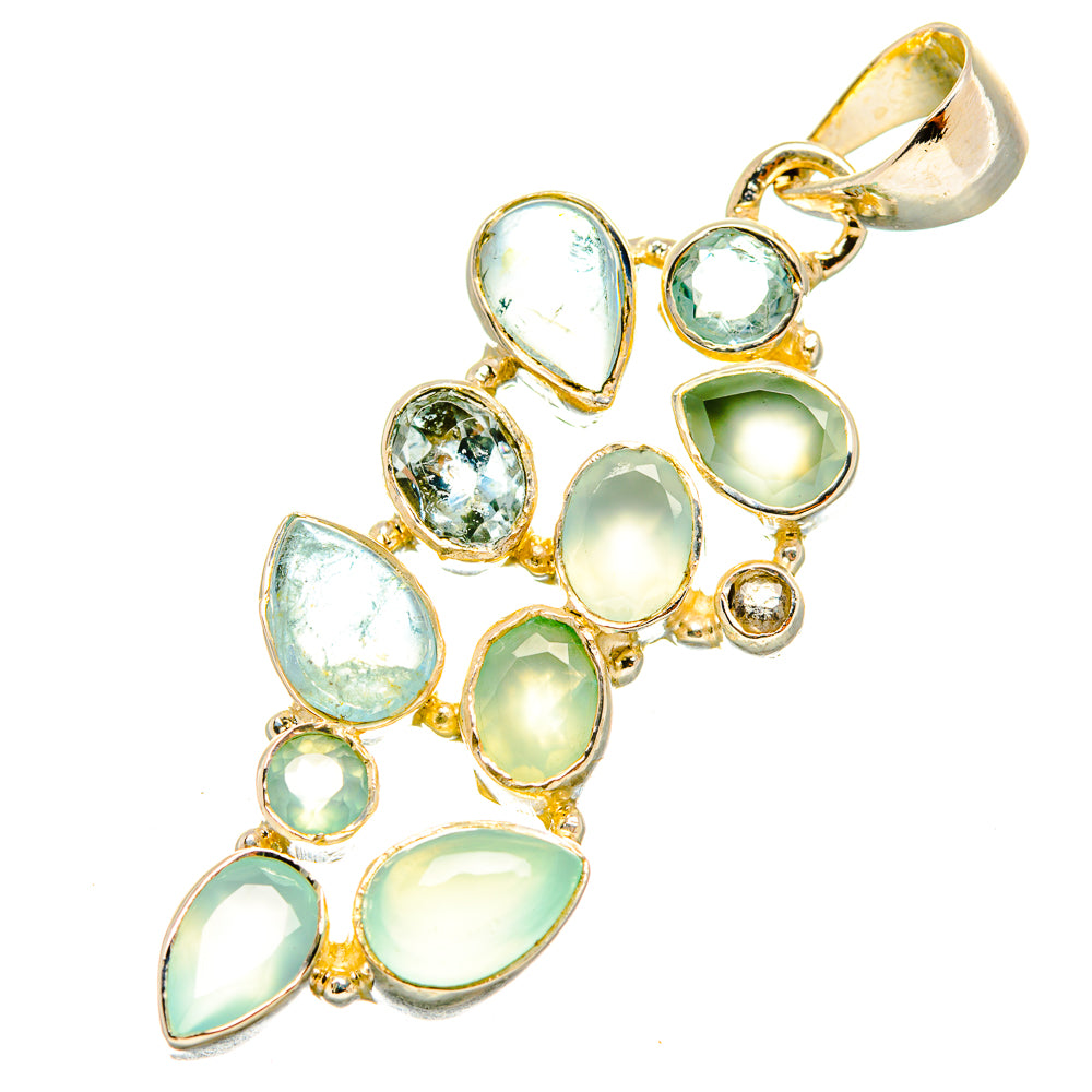 Aqua Chalcedony Pendants handcrafted by Anasilvercos - PD7439