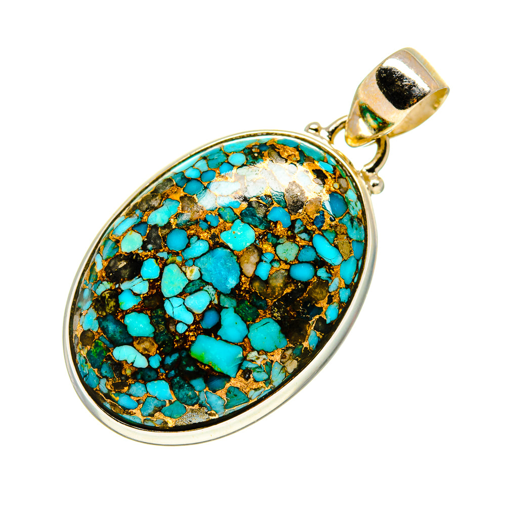 Blue Copper Composite Turquoise Pendants handcrafted by Anasilvercos - PD743932