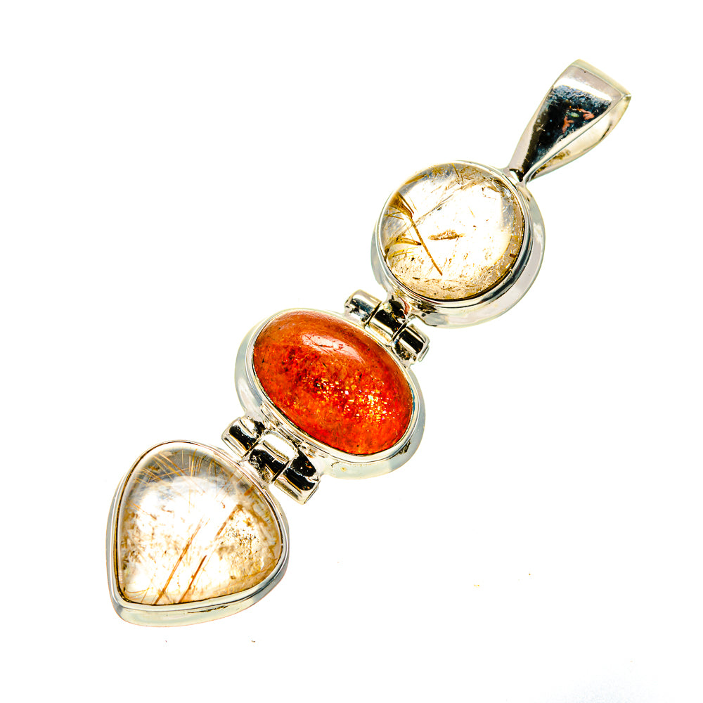 Rutilated Quartz Pendants handcrafted by Anasilvercos - PD744367